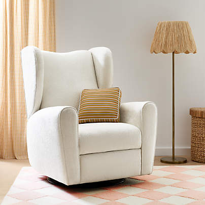 Seesaw Cream Electronic Swivel Glider Power Recliner Nursery Chair