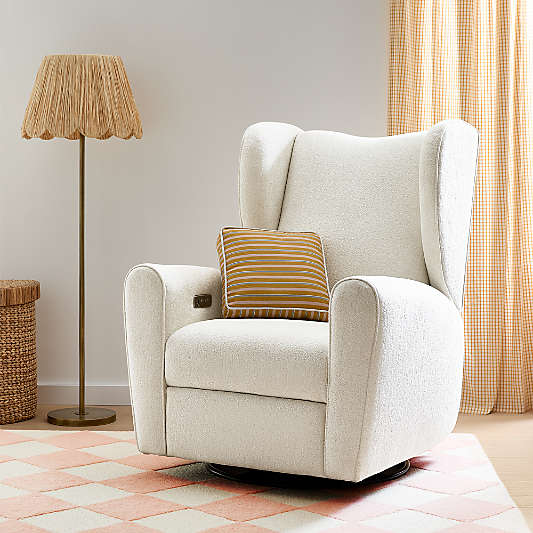 Seesaw Cream Electronic Swivel Glider Power Recliner Nursery Chair