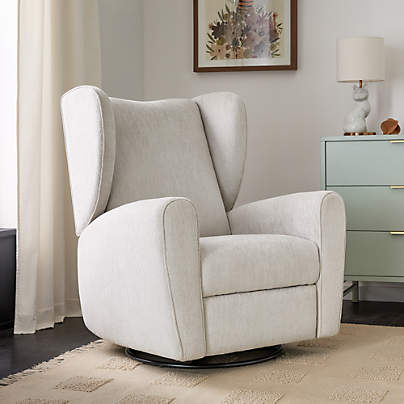 Seesaw Dove Grey Electronic Swivel Glider Power Recliner Nursery Chair