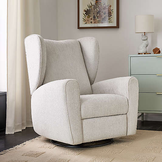 Seesaw Dove Grey Electronic Swivel Glider Power Recliner Nursery Chair
