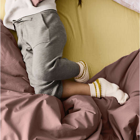 Cozy Cloud Zen Geo Orchid Rose Washed Organic Cotton Kids Full Sheet Set