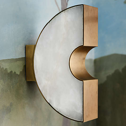 Cali White Alabaster Wall Sconce Light by Brigette Romanek