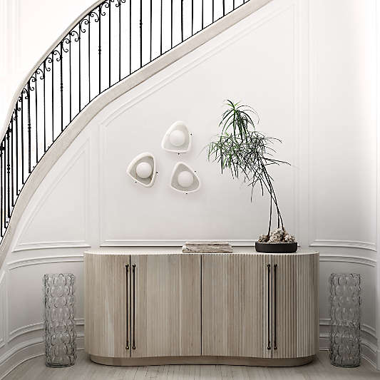 Cloud White Onyx Dual Flush Mount & Wall Sconce Light by Brigette Romanek 9.5"