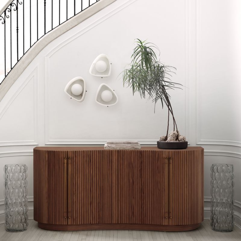 Coastline 72" Barley Wood Fluted Credenza by Brigette Romanek - image 2 of 10