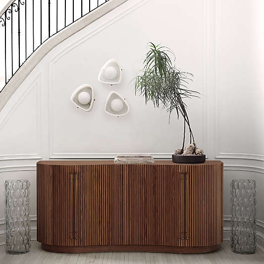 Coastline 72" Barley Wood Fluted Credenza by Brigette Romanek