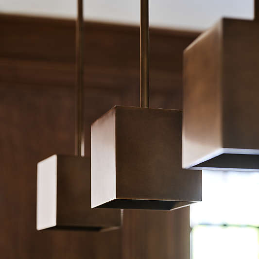 Indy Square Metal Pendant Light by Brigette Romanek 6"