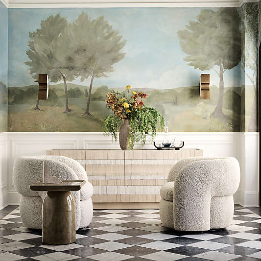 Beachcomber 80" Natural Oak Wood and White Tile Media Console by Brigette Romanek