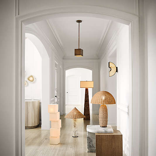 Cubey Linen Table Lamp 33.8" by Brigette Romanek