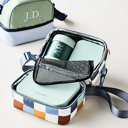 Dreamer Green Colorblock Dual Compartment Soft Insulated Kids Lunch Box