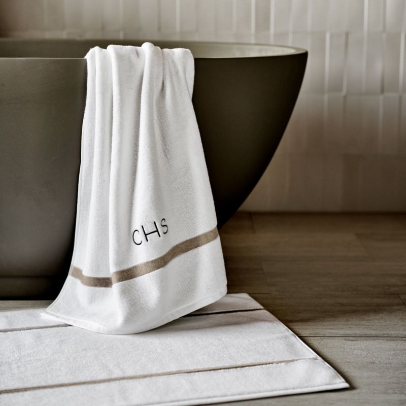 Tuxedo Stripe Organic Cotton Sand Beige Hand Towel - image 4 of 8