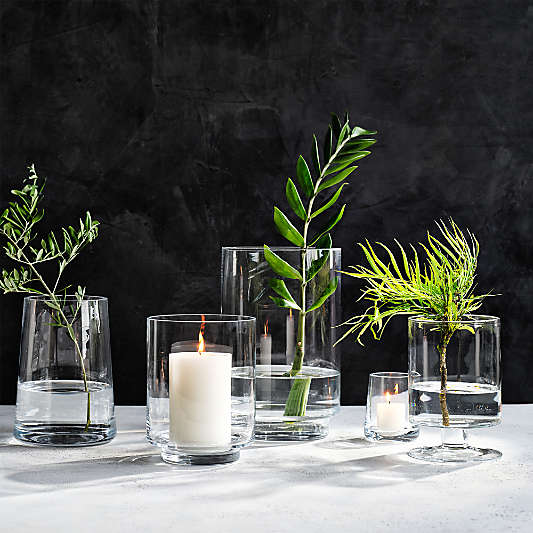 London Clear Glass Hurricane Candle Holders