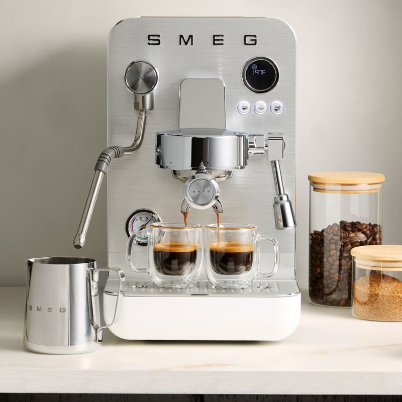 SMEG Semi-Professional Espresso Machine in Matte White - image 1 of 8