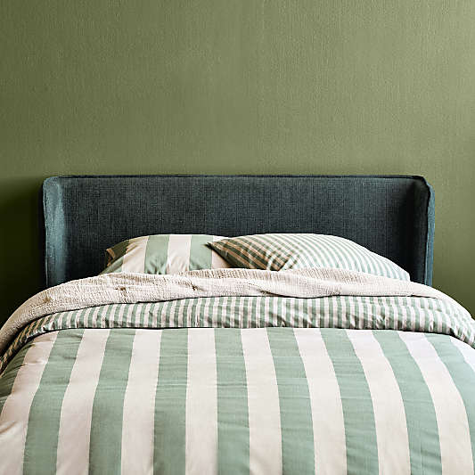 Riviera Green Stripe 100% Organic Cotton Kids Full Sheet Set