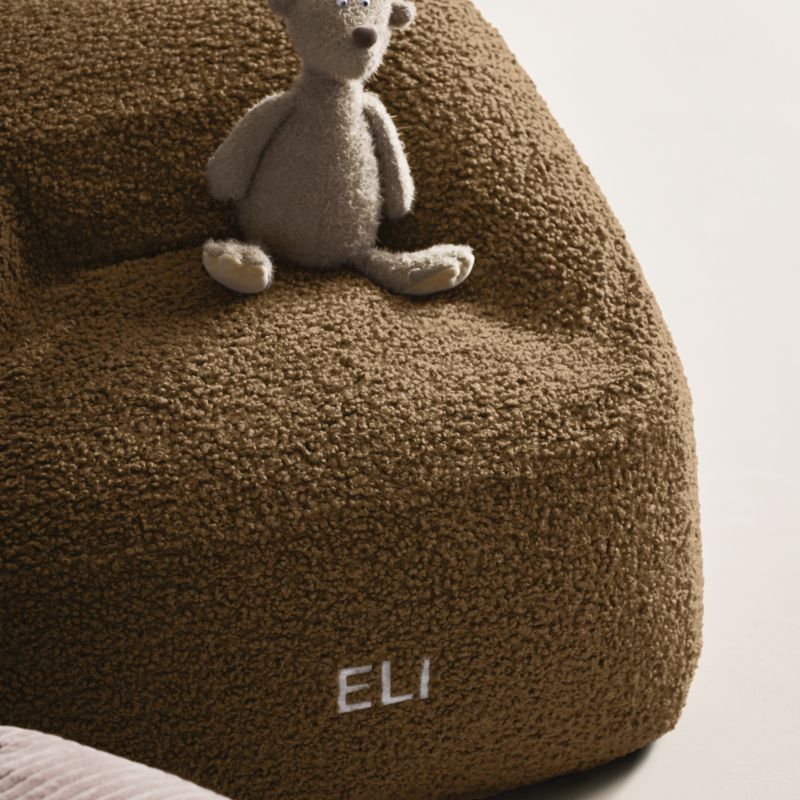 Sesame Brown Sherpa Kids Lounge Chair - image 5 of 15