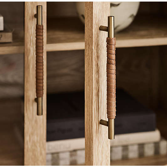 Clairemont 89" Natural Wood Storage Media Console