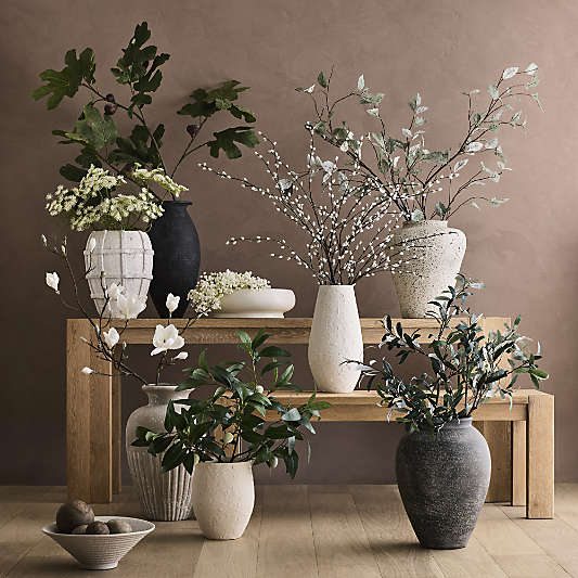 Poe Black Volcanic Glaze Vase 20"