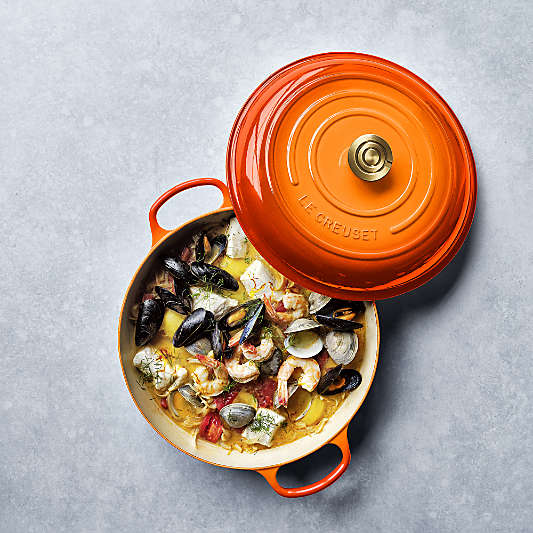 Le Creuset ® Signature 5-Qt. Flamme Doree Braiser with Crucible Knob