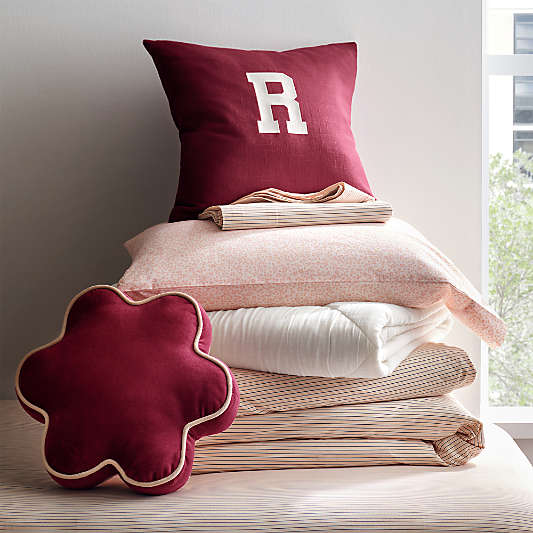 Dorm Classic Pink Varsity Bedding Bundle