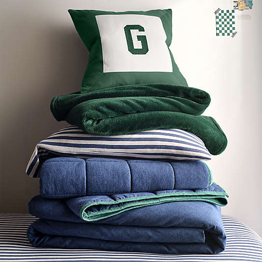Dorm Vintage Green Varsity Bedding Bundle