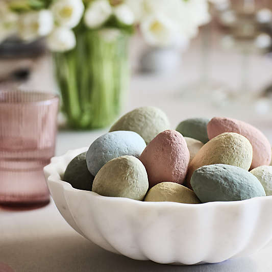 Pastel Colored Cotton Mache Decorative Easter Eggs, Set of 12