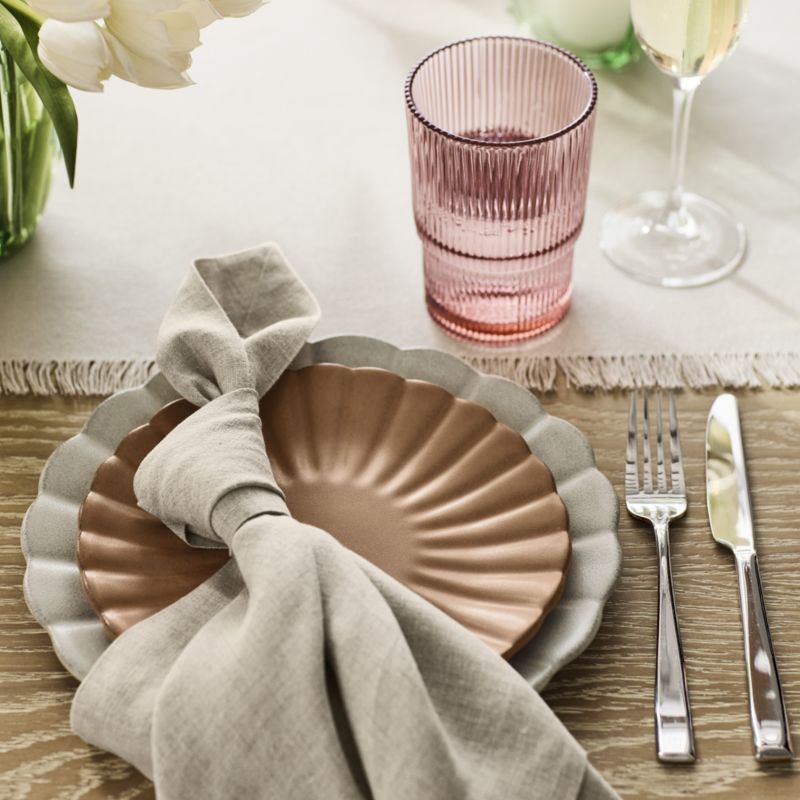 Cielo Scalloped White Terracotta Dinner Plate - image 1 of 4