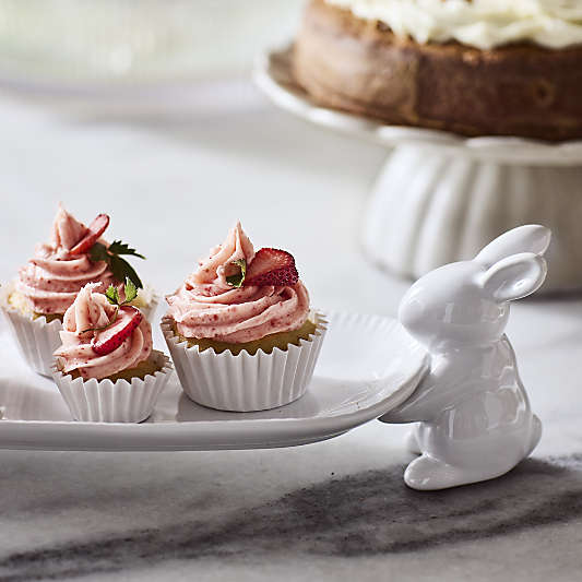 White Ceramic Bunny Platter