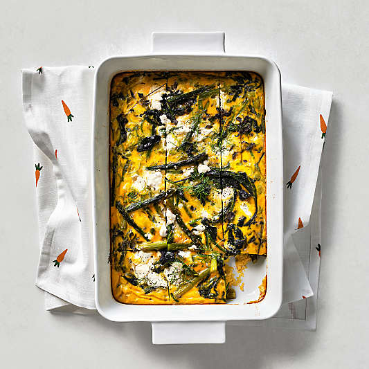 Hanno White Textured Ceramic 2-Piece Bakers Set