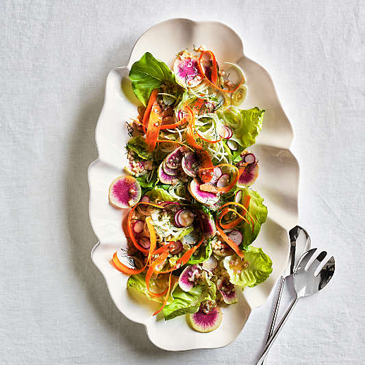 White Ruffle 22" Earthenware X-Large Platter