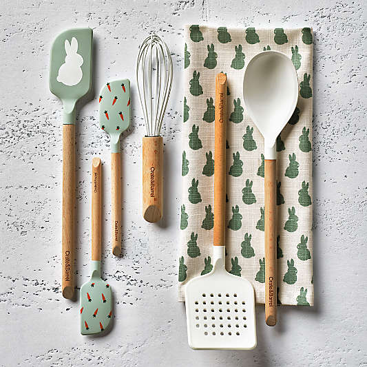 Carrot Blue Silicone and Wood Mini Scraper Spatulas, Set of 2