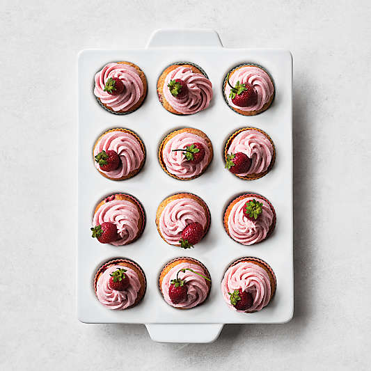 Potluck White 12-Cup Ceramic Muffin Pan