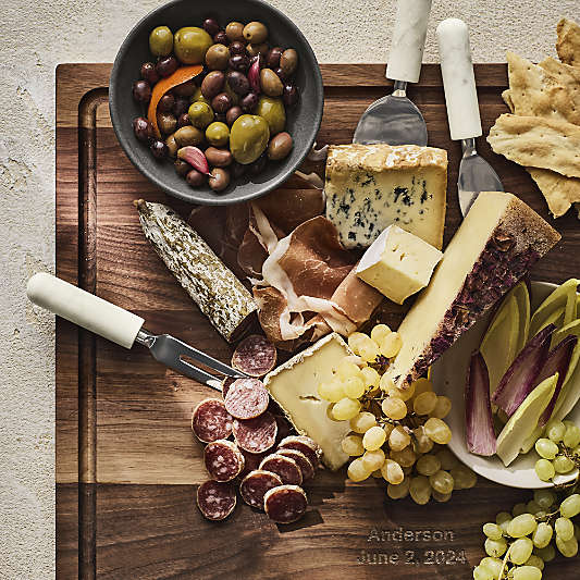 Crate & Barrel Walnut Reversible Cutting Board