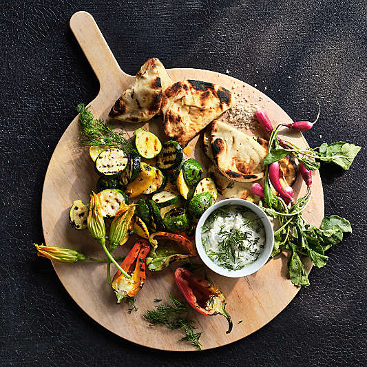 Round Faux Bois Melamine Serving Board