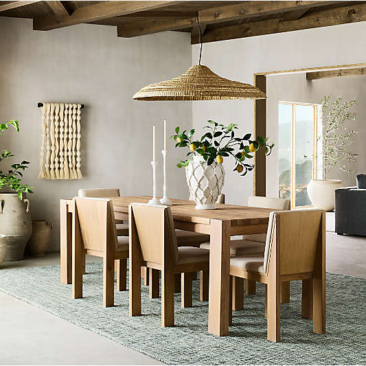 Terra Natural White Oak Solid Wood Dining Table (65"-90")