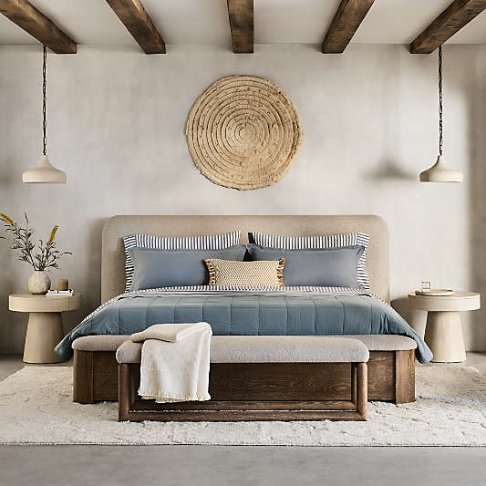 Palermo Wood & Upholstered 2-Drawer Queen Storage Bed