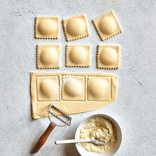 Crate & Barrel Beechwood and Stainless Steel Pasta Tools, Set of 3