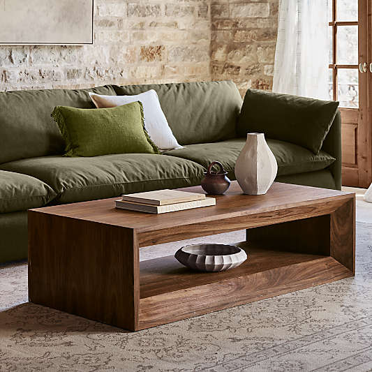 Vernon Walnut Wood 56" Rectangular Coffee Table