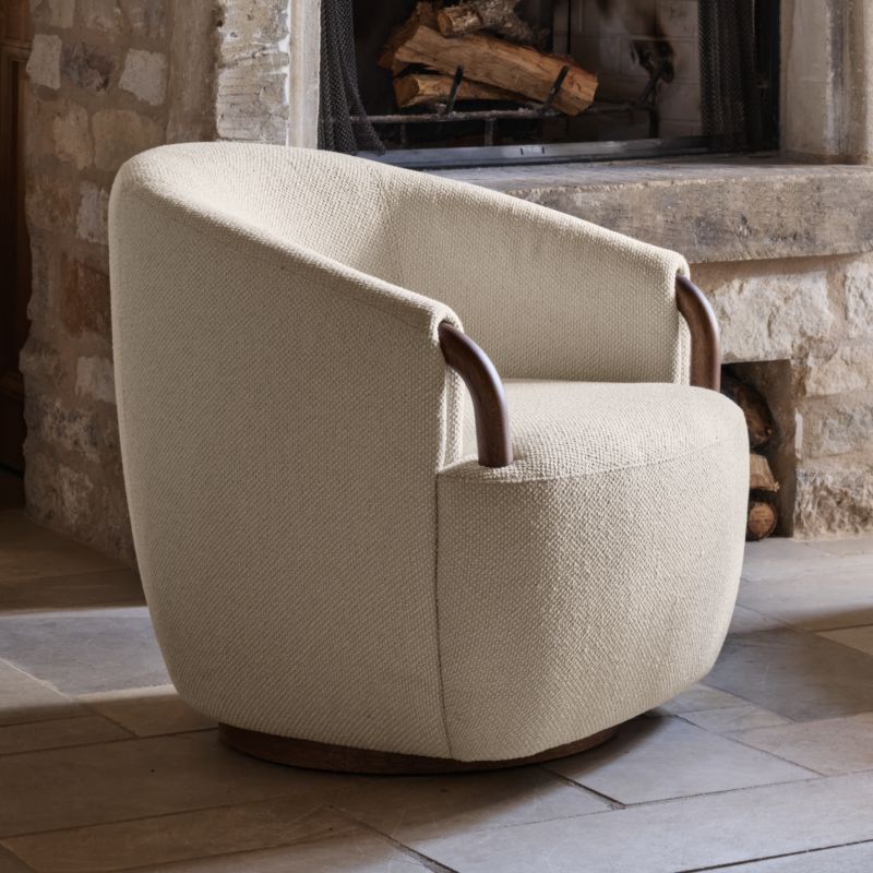 Rapallo Wood Swivel Accent Chair - image 3 of 10