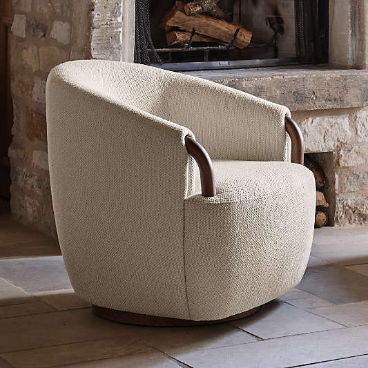 Rapallo Wood Swivel Accent Chair