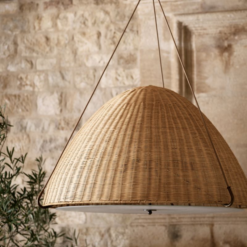 Harwich Large Woven Rattan Dome Pendant Light by Jake Arnold - image 8 of 13