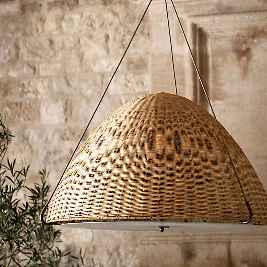 Harwich Woven Rattan Dome Pendant Lights by Jake Arnold