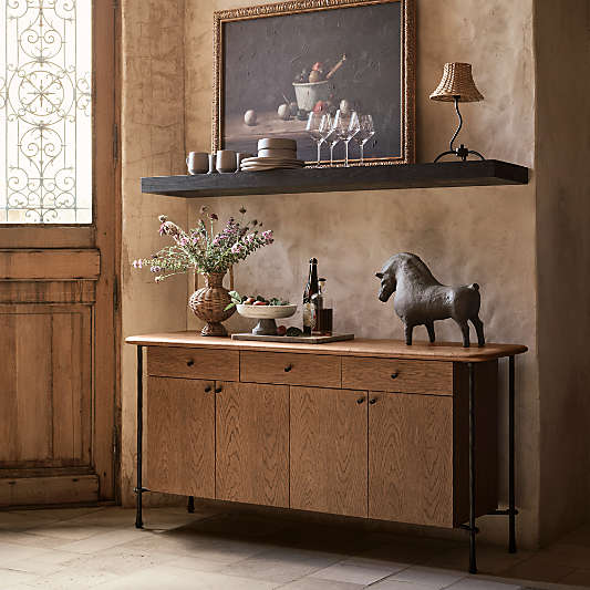 Brussels 66" Oak Wood Credenza