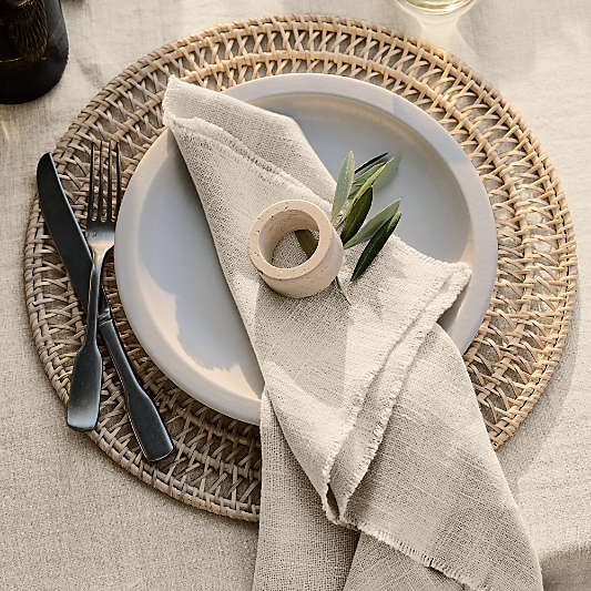 Radial Weave Natural Rattan Placemat