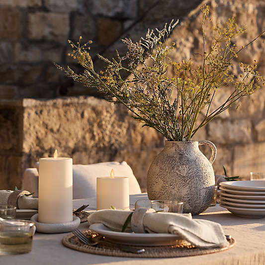 Cirro White Ceramic Pillar Candle Holder