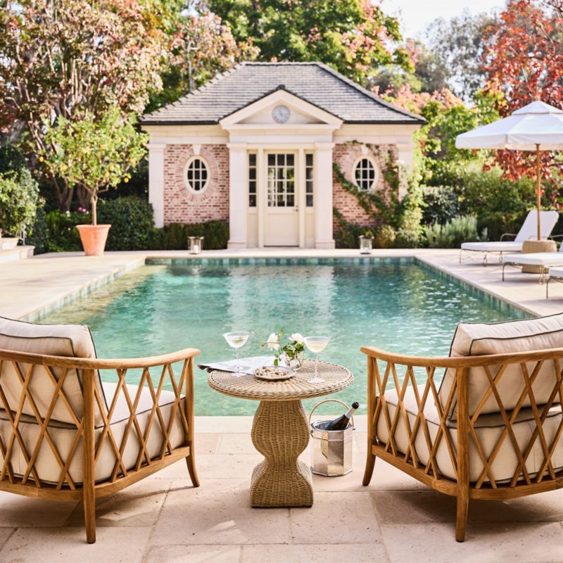The Felix Wicker Outdoor Side Table by Jake Arnold