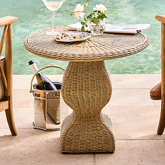 The Felix Wicker Outdoor Accent Table by Jake Arnold