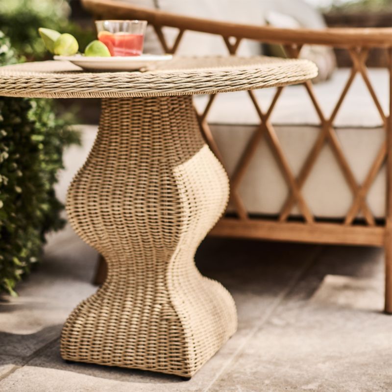 The Felix Wicker Outdoor Side Table by Jake Arnold