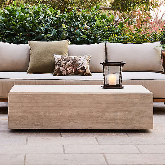 The Parker 54" Stone Outdoor Coffee Table by Jake Arnold