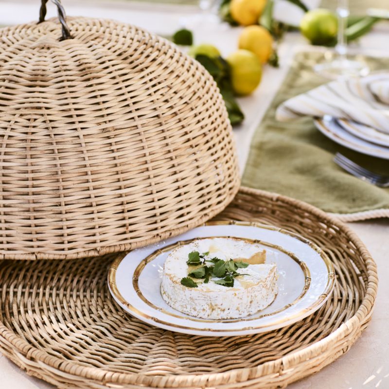 Viewing product image Wicker Serving Tray with Lid By Jake Arnold - image 1 of 4