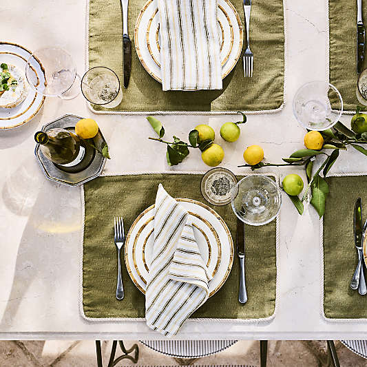 Abbott White and Bamboo Outdoor Melamine Dinner Plate by Jake Arnold