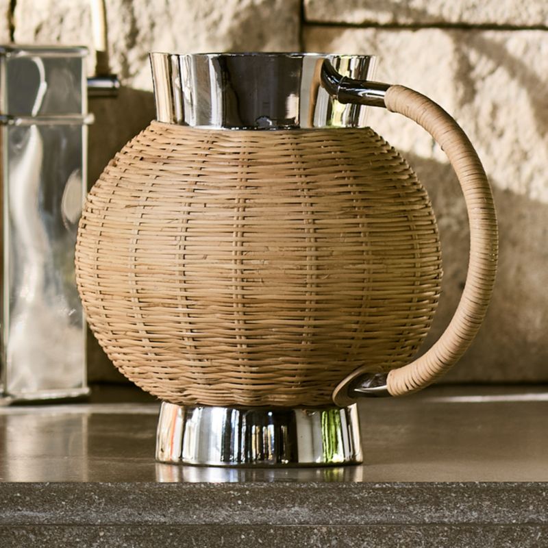 Viewing product image Romsey 67-Oz. Wicker Metal Pitcher by Jake Arnold - image 1 of 5